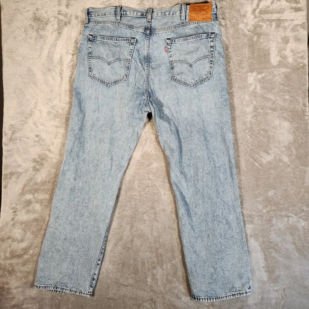 Levi's 505 Jeans Mens 38x29 Light Wash Premium Straight Fit Selvedge ID